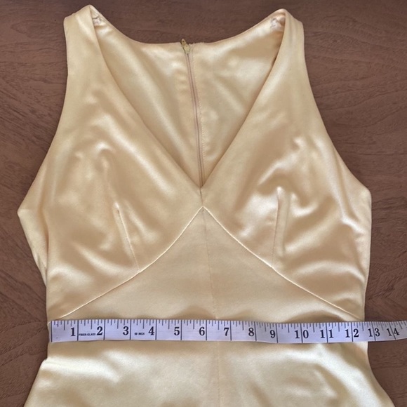 Vintage 70's Lemon Yellow Maxi Dress Size Small - Picture 5 of 7